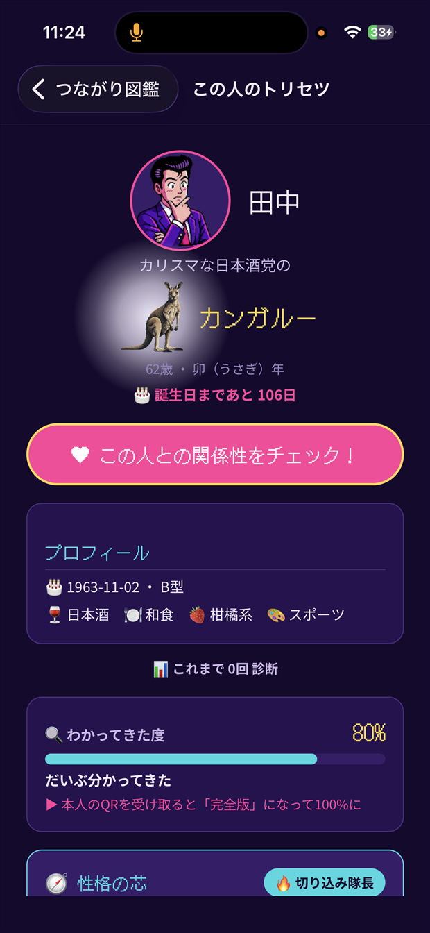 この人のトリセツ:わかってきた度メーターの画面